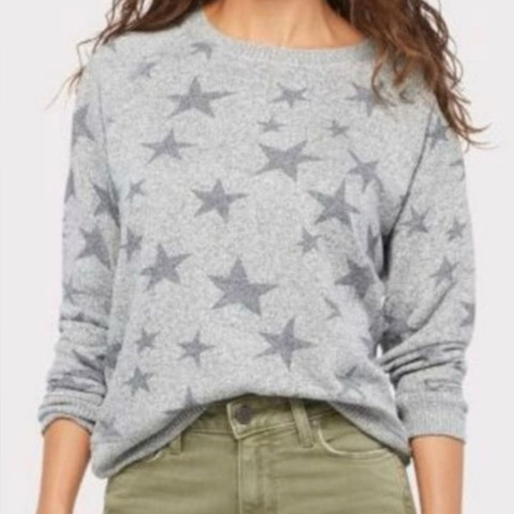 Rails Theo Melange Grey Stars Pullover Sweater, Small